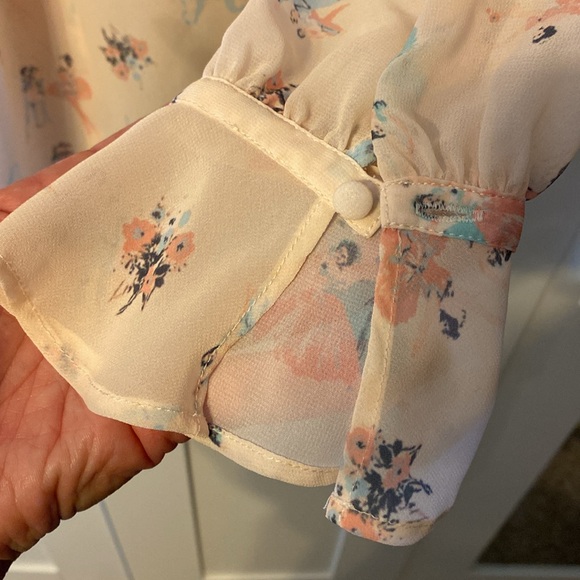 ModCloth NWOT sheer button down ballerina blouse - Picture 6 of 7